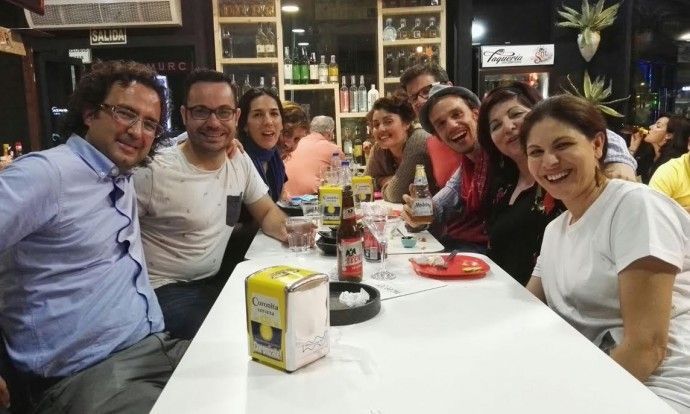 foto de grupo con Pablo, Eva, Diego el almeja, etc